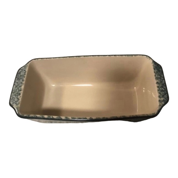 Hartstone Pottery USA Spongeware Green Loaf Pan 8" - Picture 5 of 7